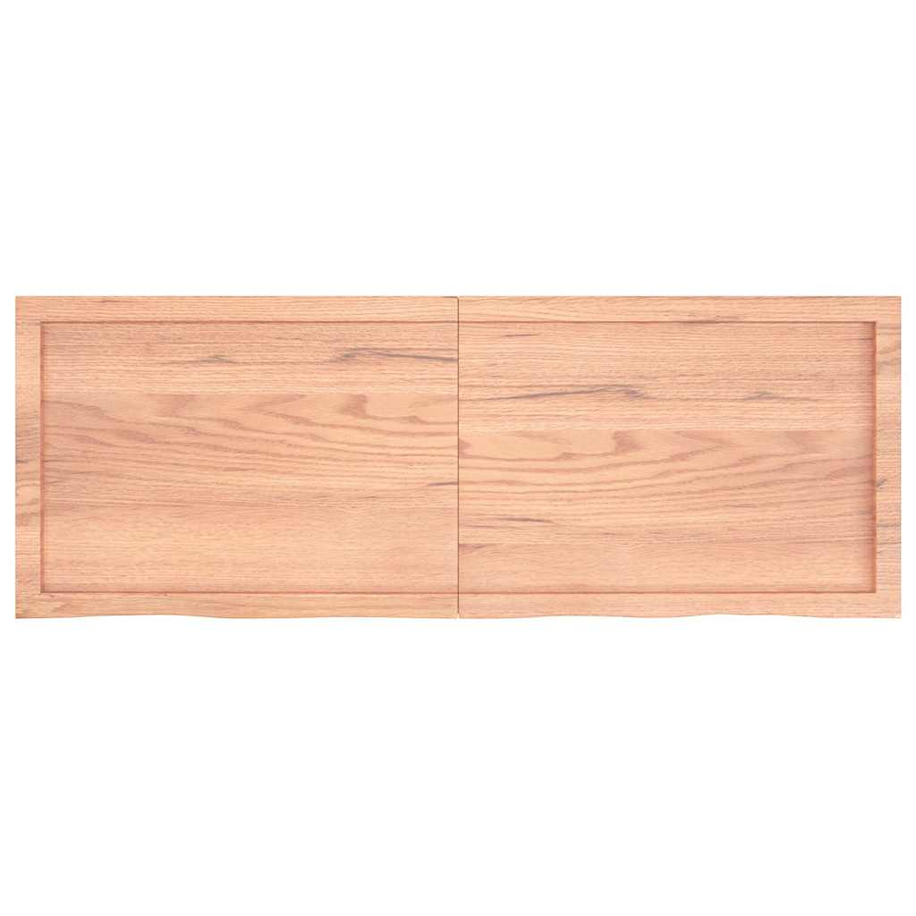 Piano tavolo marrone 140x50x(2-4) cm rovere massello trattato