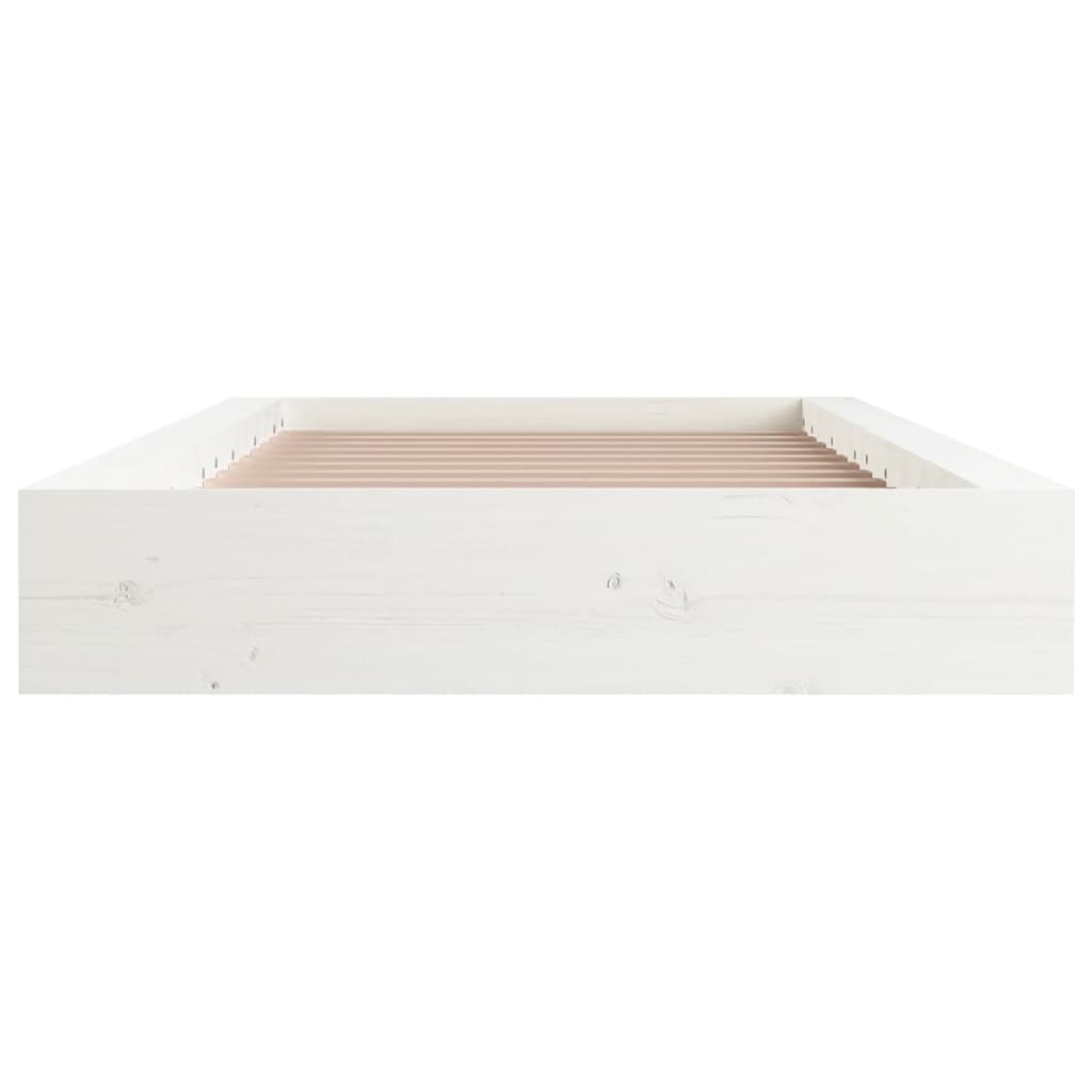 Estrutura de cama solteiro 90x190 cm madeira maciça branco