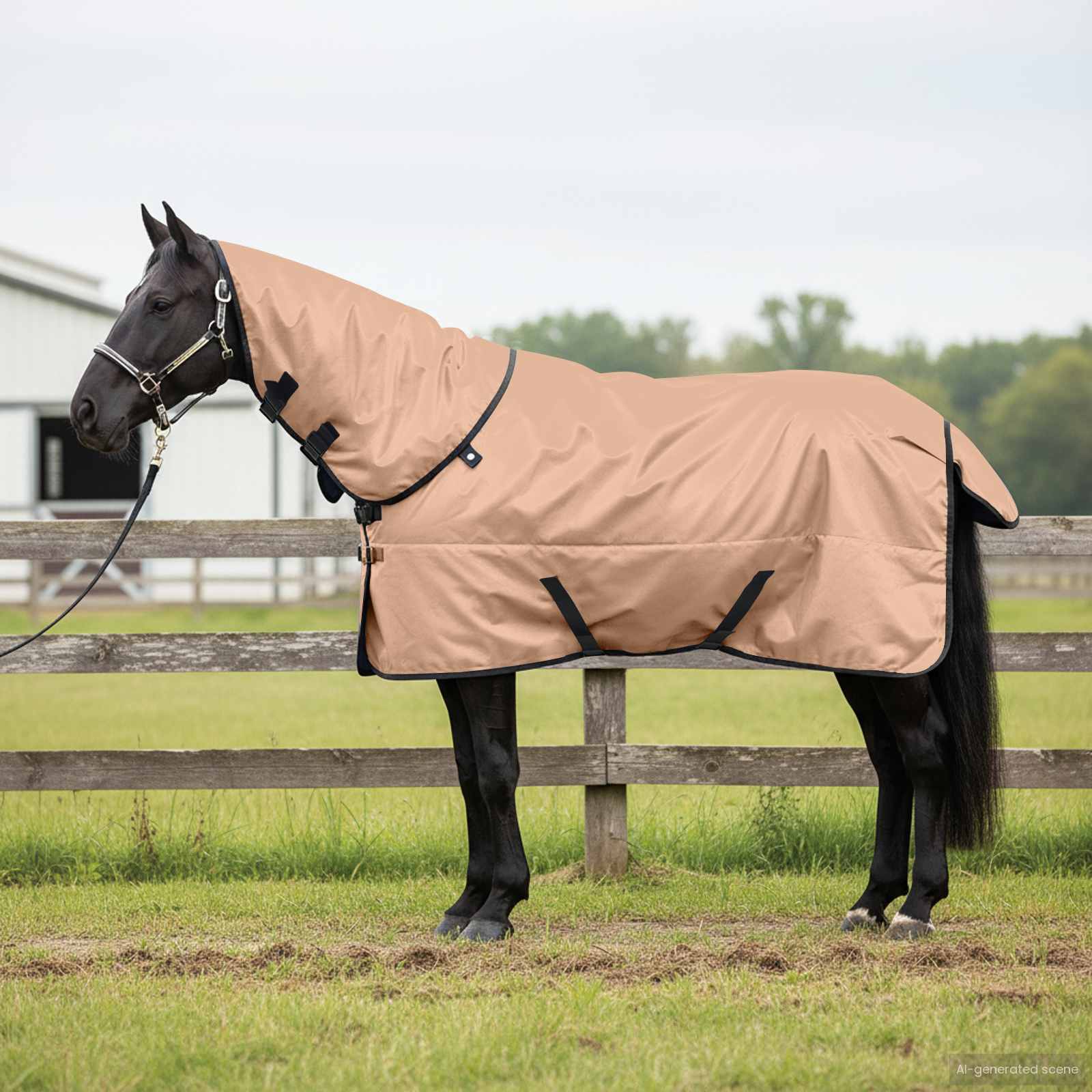 Cobertor de cavalo cappuccino 135 cm poliéster