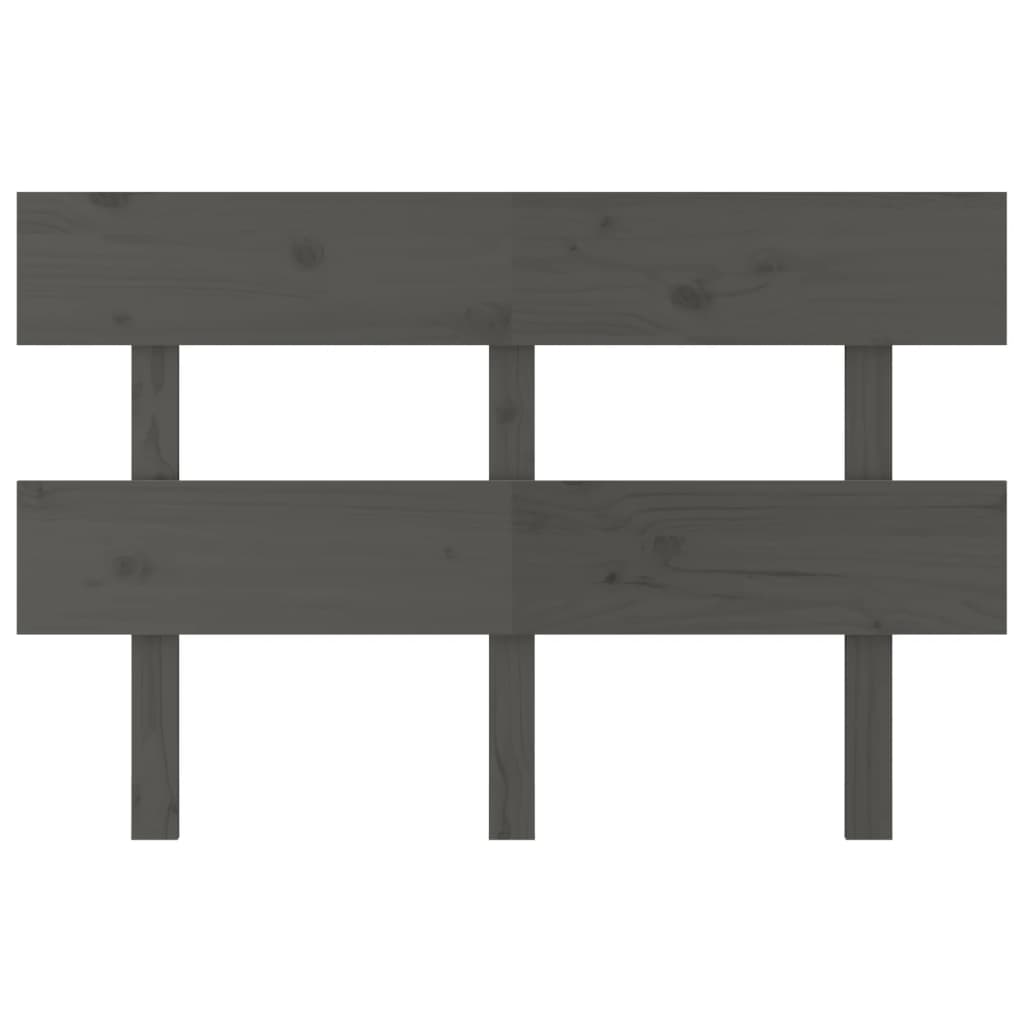 Cabeceira de cama 124x3x81 cm pinho maciço cinzento
