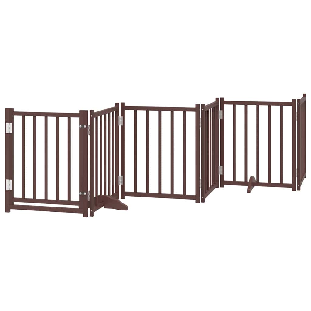 Portão cães c/ porta dobrável 12 painéis 600 cm álamo castanho