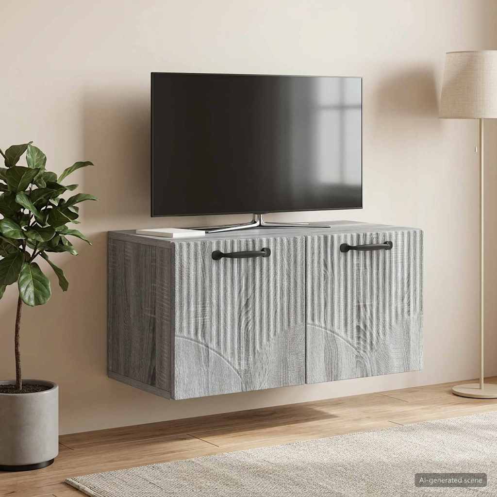 Gabinete de TV de parede sonoma cinzento 59,5 x 31 x 30 cm