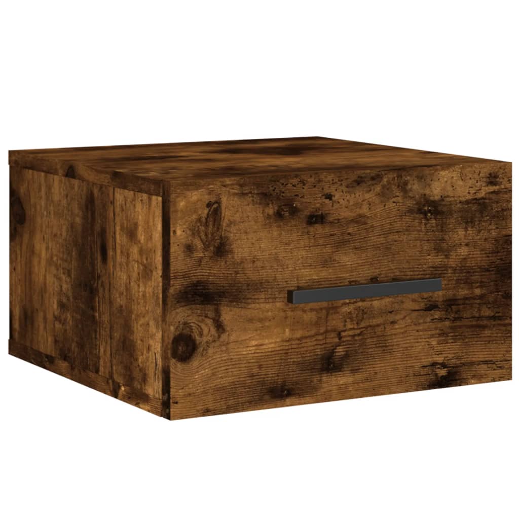 Mesa de cabeceira de parede 35x35x20 cm cor carvalho fumado