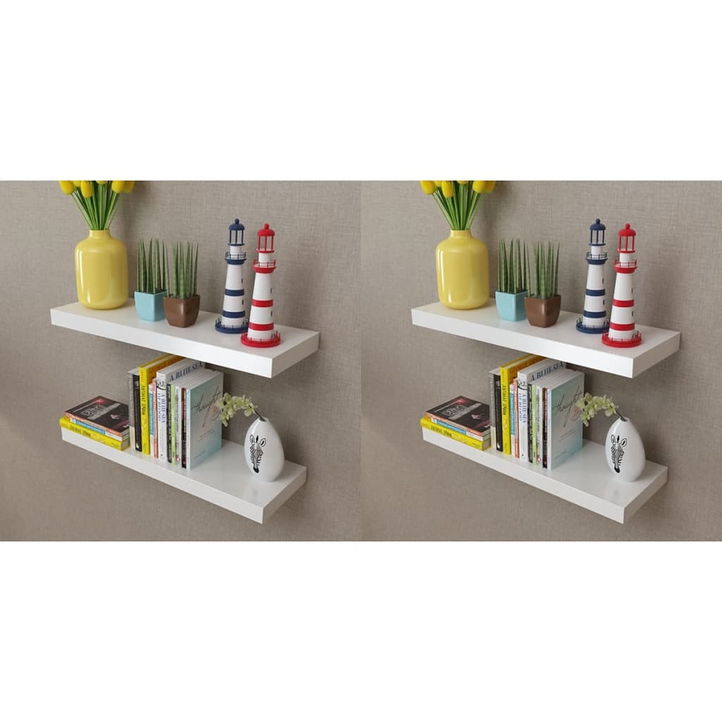Prateleiras de parede 4 pcs branco 60 cm