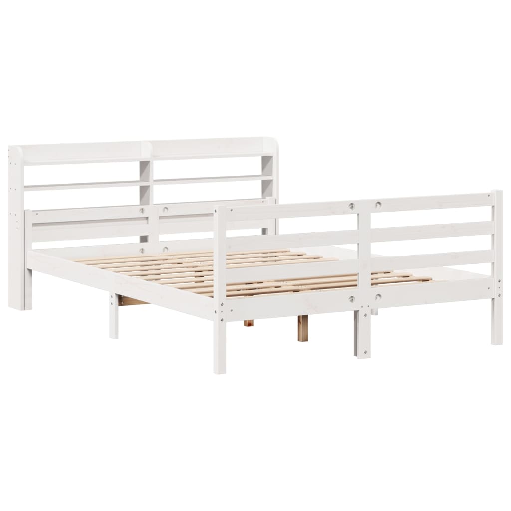 Estrutura de cama c/ cabeceira sem colchão 140x200 cm branco