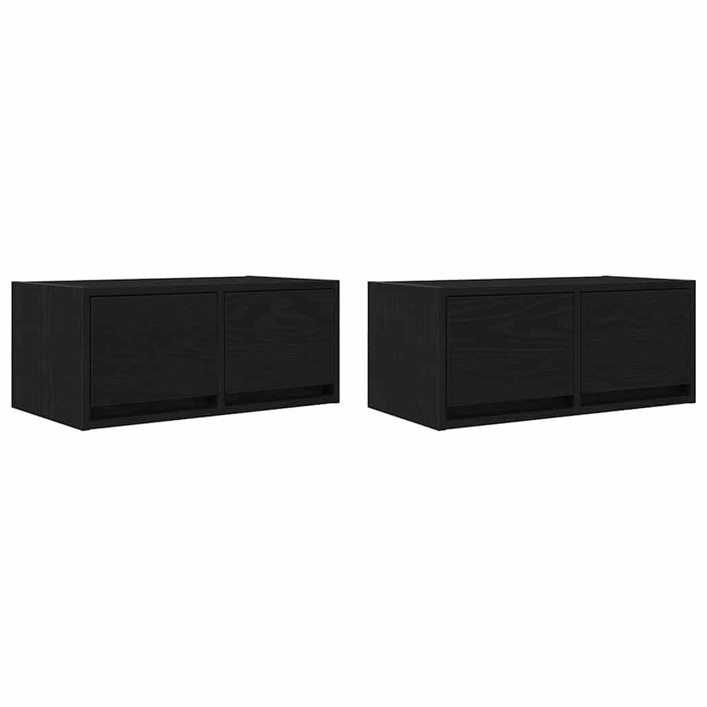 Móveis de TV 2pcs 60x31x25,5cm deriv. madeira carvalho preto