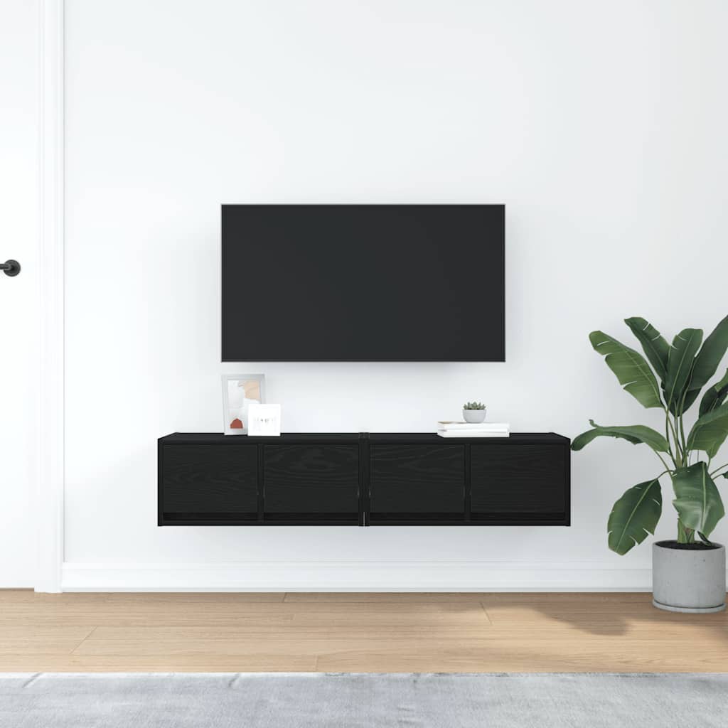 Móveis de TV 2pcs 60x31x25,5cm deriv. madeira carvalho preto