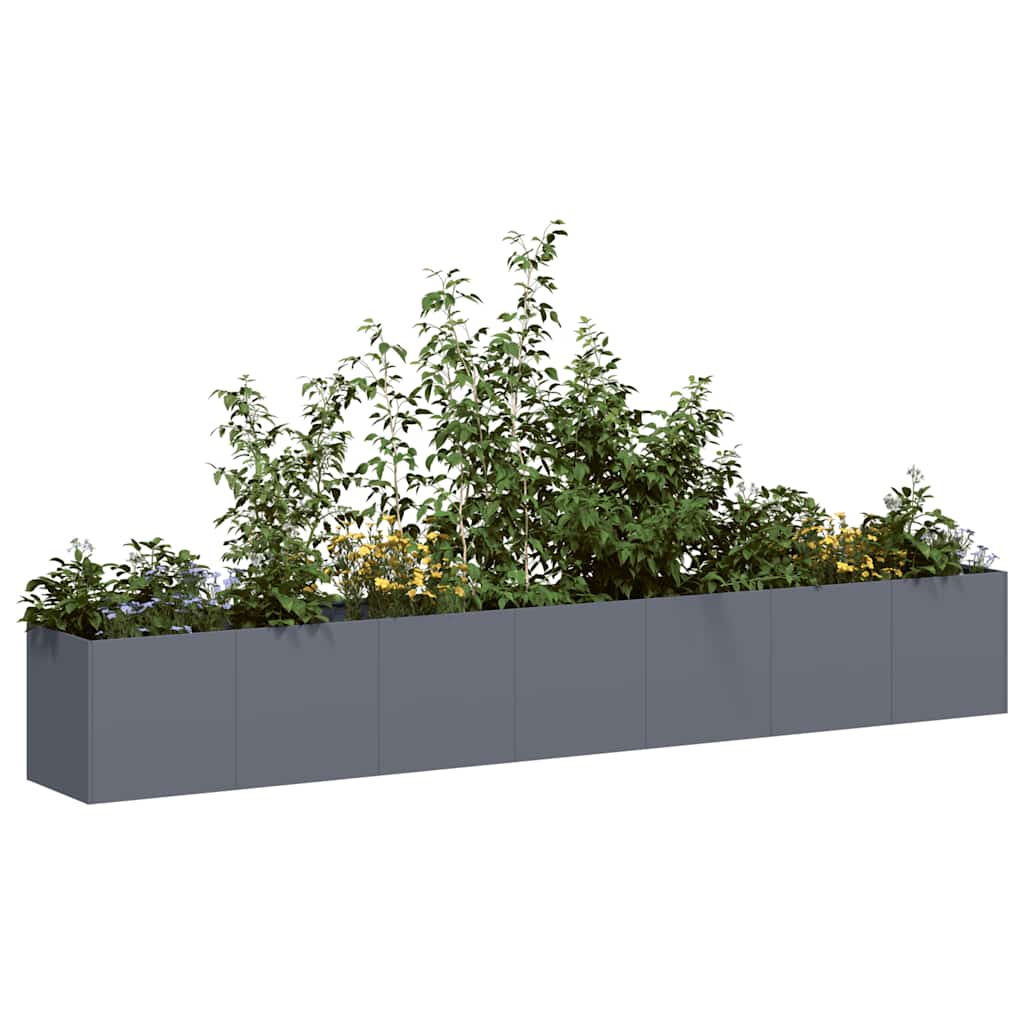 Vaso floreira 280x40x40 cm aço laminado a frio antracite