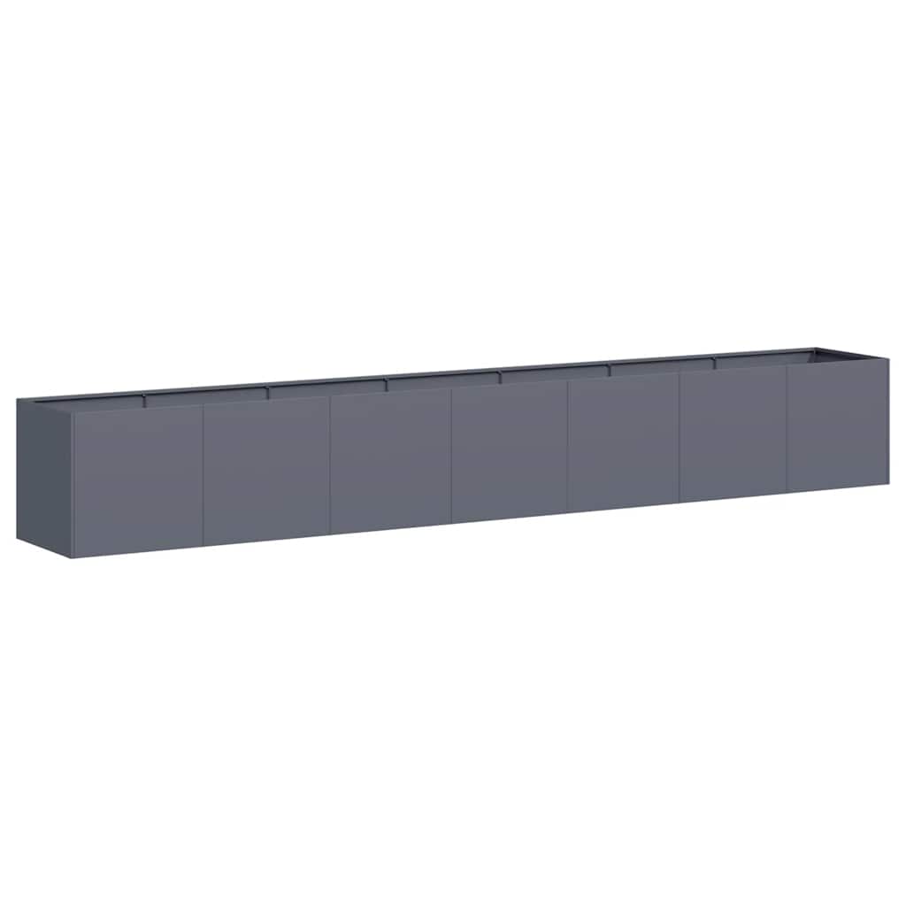 Vaso floreira 280x40x40 cm aço laminado a frio antracite