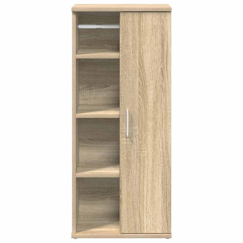 Móvel p/ casa de banho c/ suporte rolos 39x22x90 cm cor sonoma