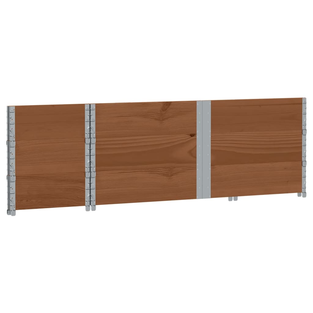Colares p/ paletes 3 pcs 150x50cm madeira pinho maciça castanho