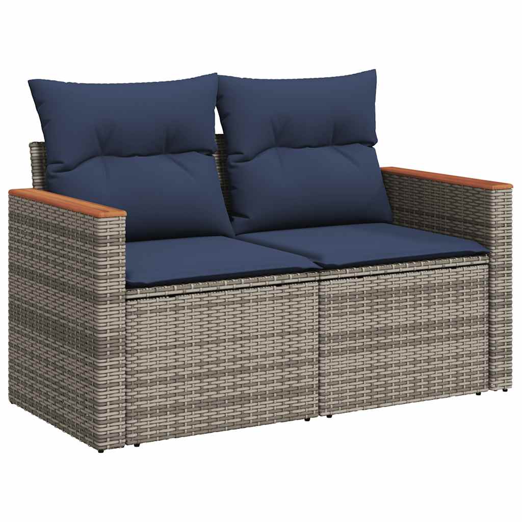 Conjunto de sofá de jardim com 13 peças e almofadas em rattan sintético cinza