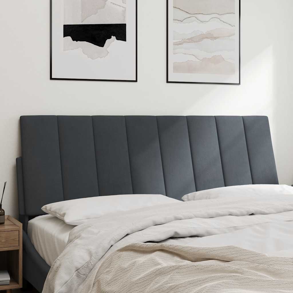 Almofadão de cabeceira hanko 140 cm veludo cinzento-escuro