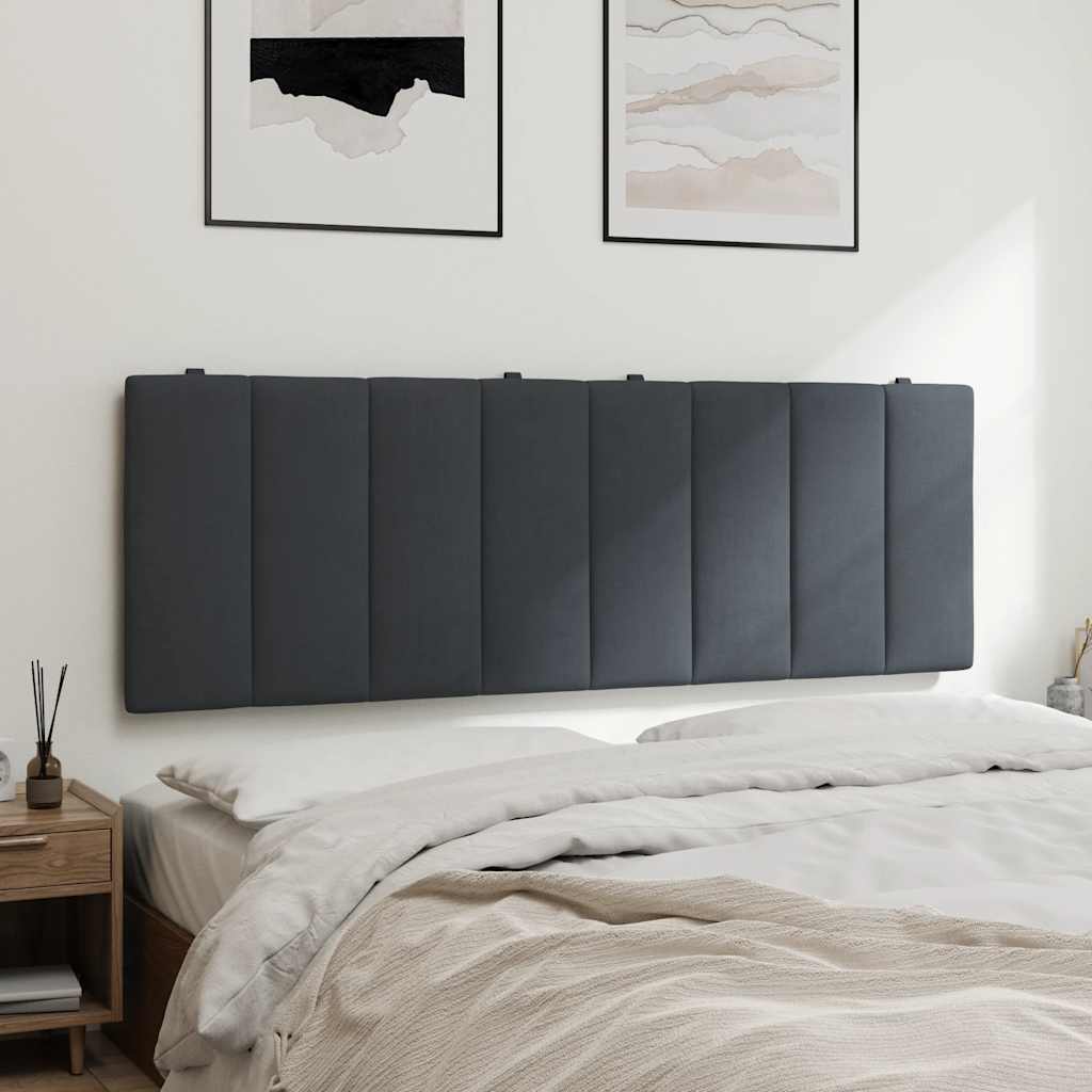 Almofadão de cabeceira hanko 140 cm veludo cinzento-escuro