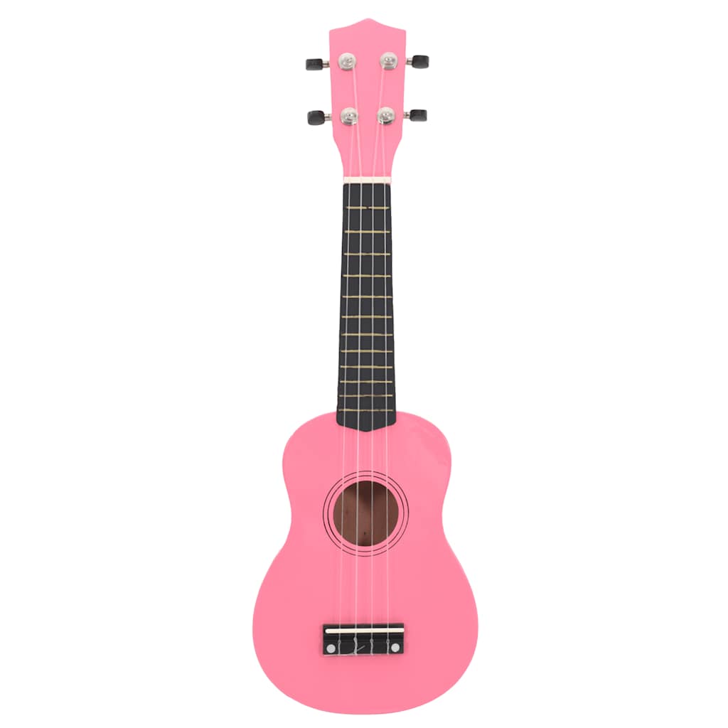 Conjunto ukulele soprano infantil com saco 21" rosa