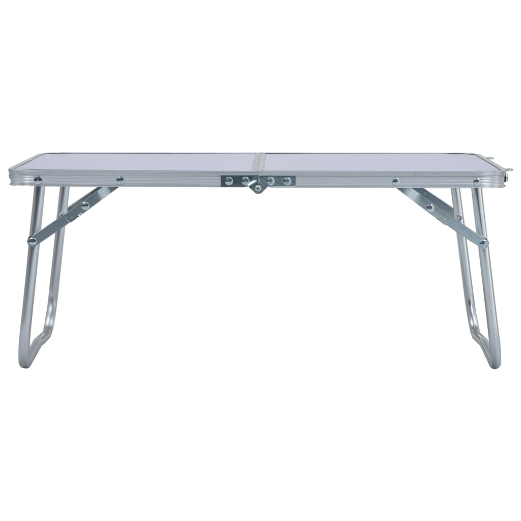 Mesa de campismo dobrável 60x40 cm alumínio branco