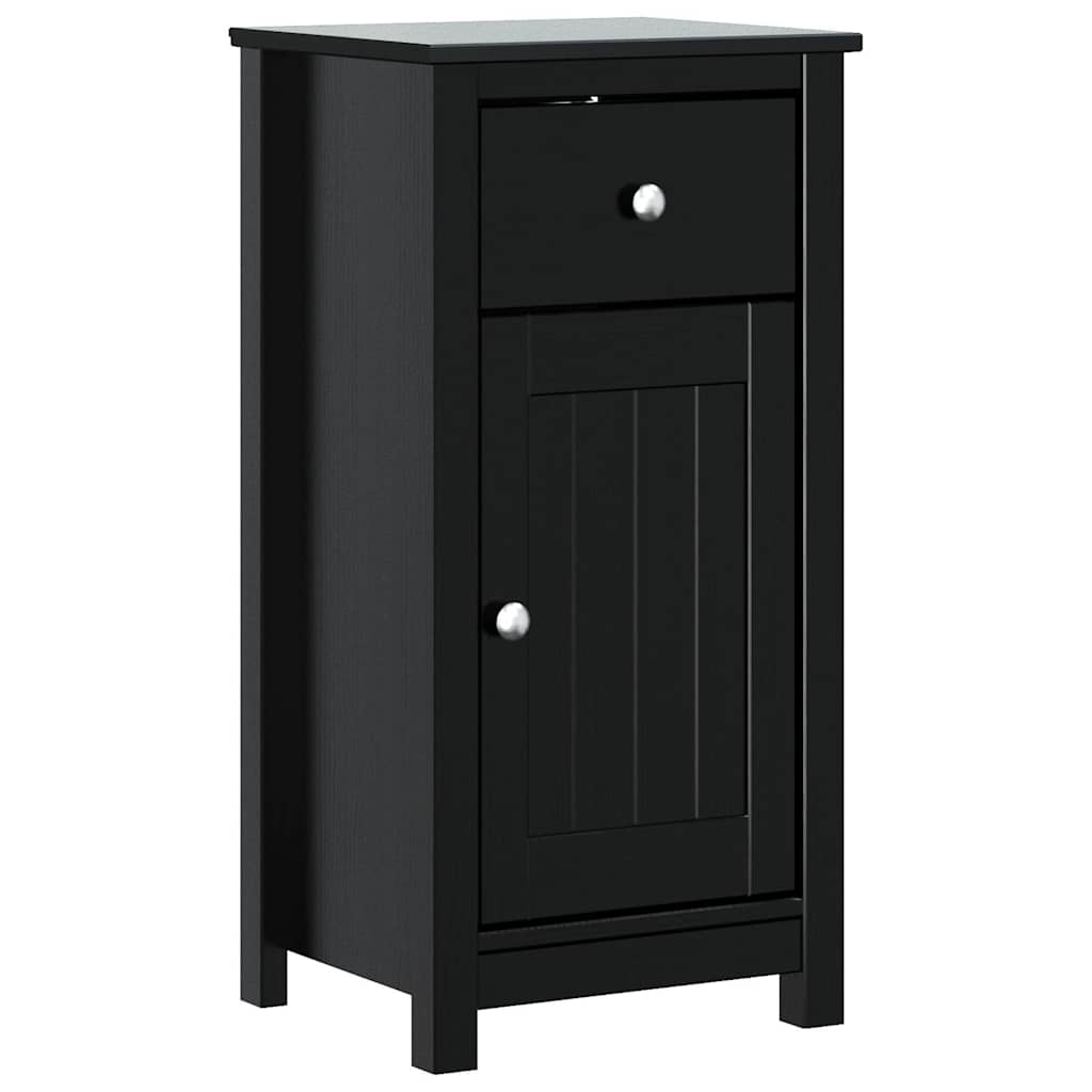 4 Pcs conjunto de móveis para wc berg pinho maciço preto