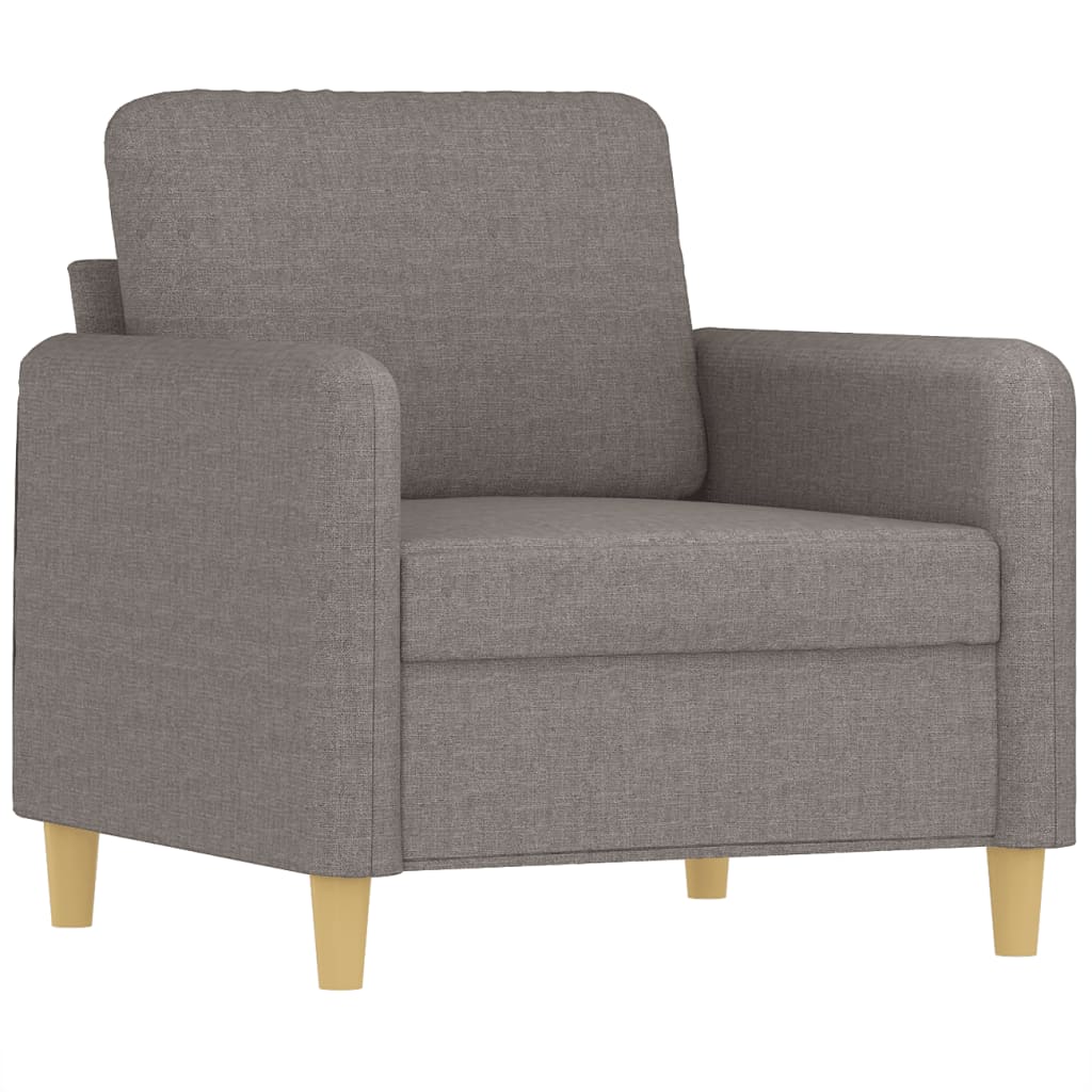 3 Pcs conjunto de sofás com almofadões tecido cinza-acastanhado