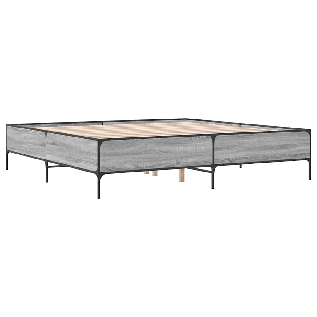 Estrutura de cama 200x200 cm derivados madeira/metal