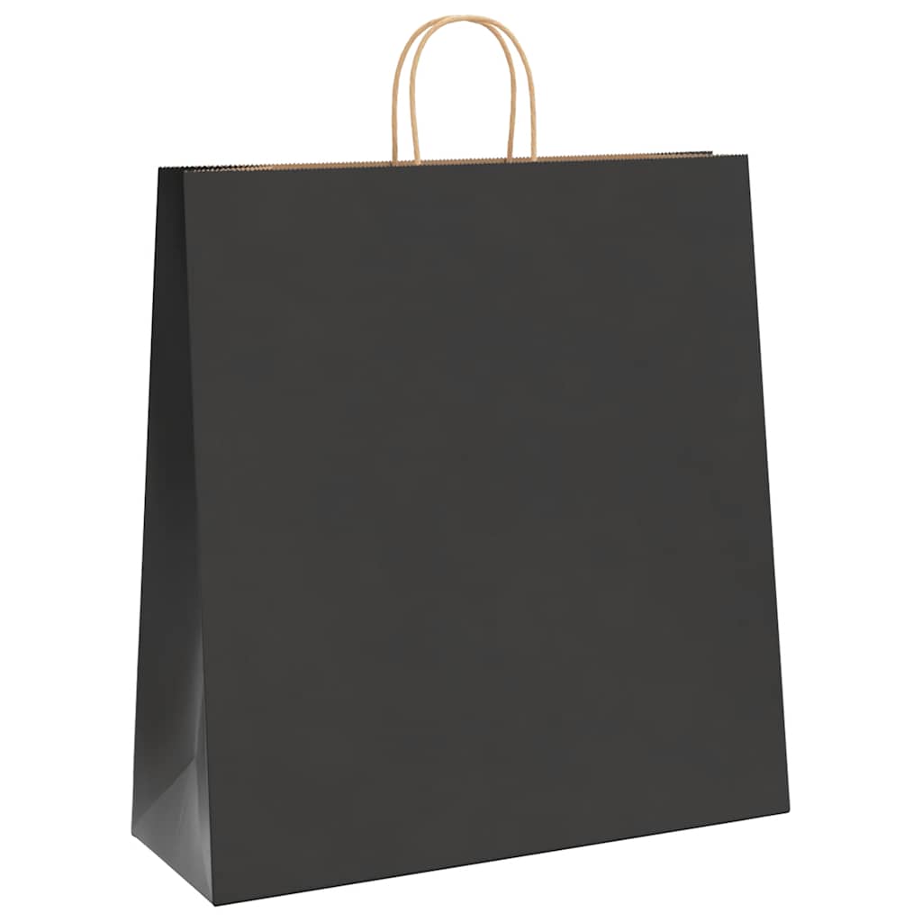 Sacos de papel 250 unid com alças preto 45x17x48 cm