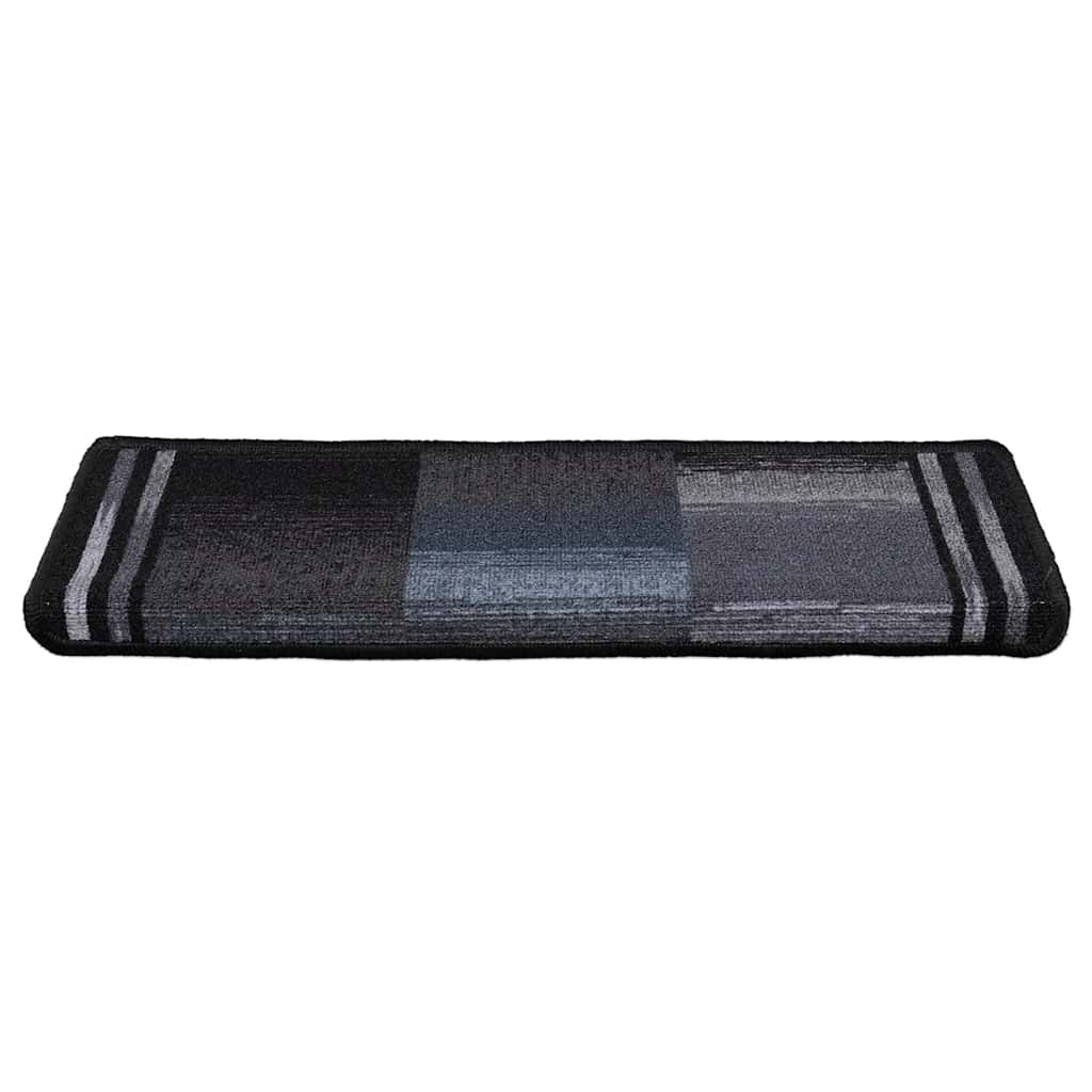 Tapetes de escadas adesivos 10 pcs 65x21x4 cm preto e cinzento