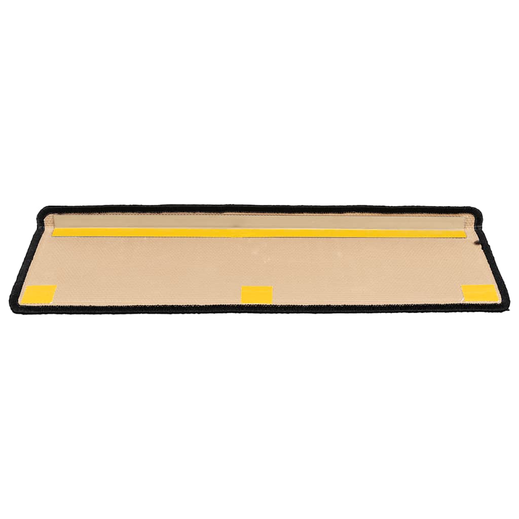 Tapetes de escadas adesivos 10 pcs 65x21x4 cm preto e cinzento