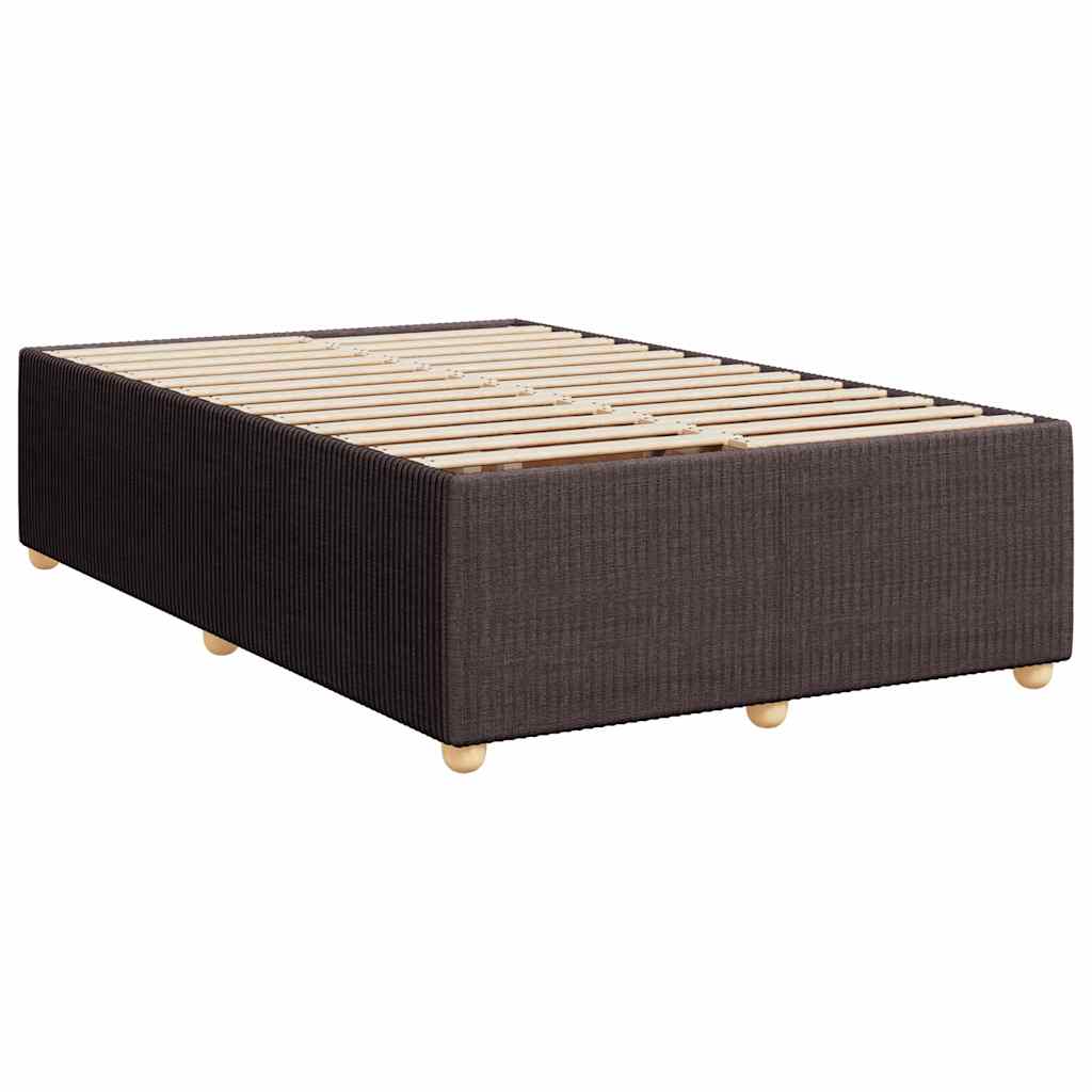 Estrutura de cama sem colchão 120x200 cm tecido castanho-escuro