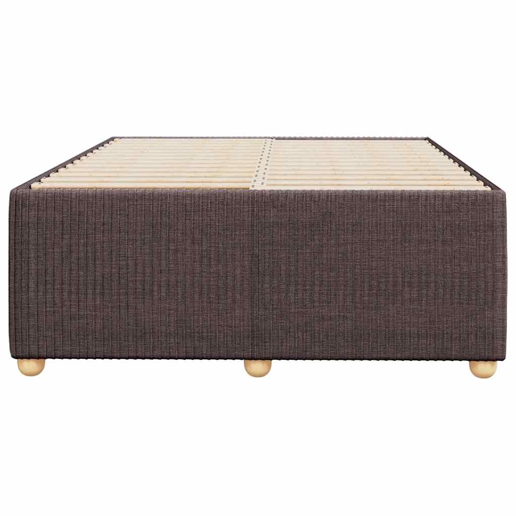 Estrutura de cama sem colchão 120x200 cm tecido castanho-escuro
