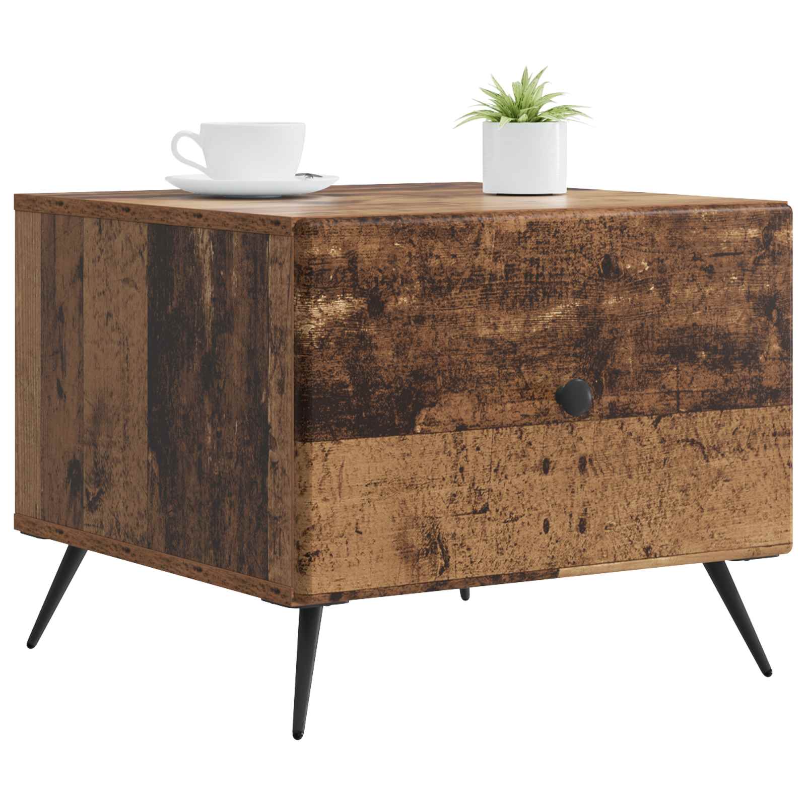 Mesa de centro com gaveta madeira antiga 49 x 50 x 40 cm
