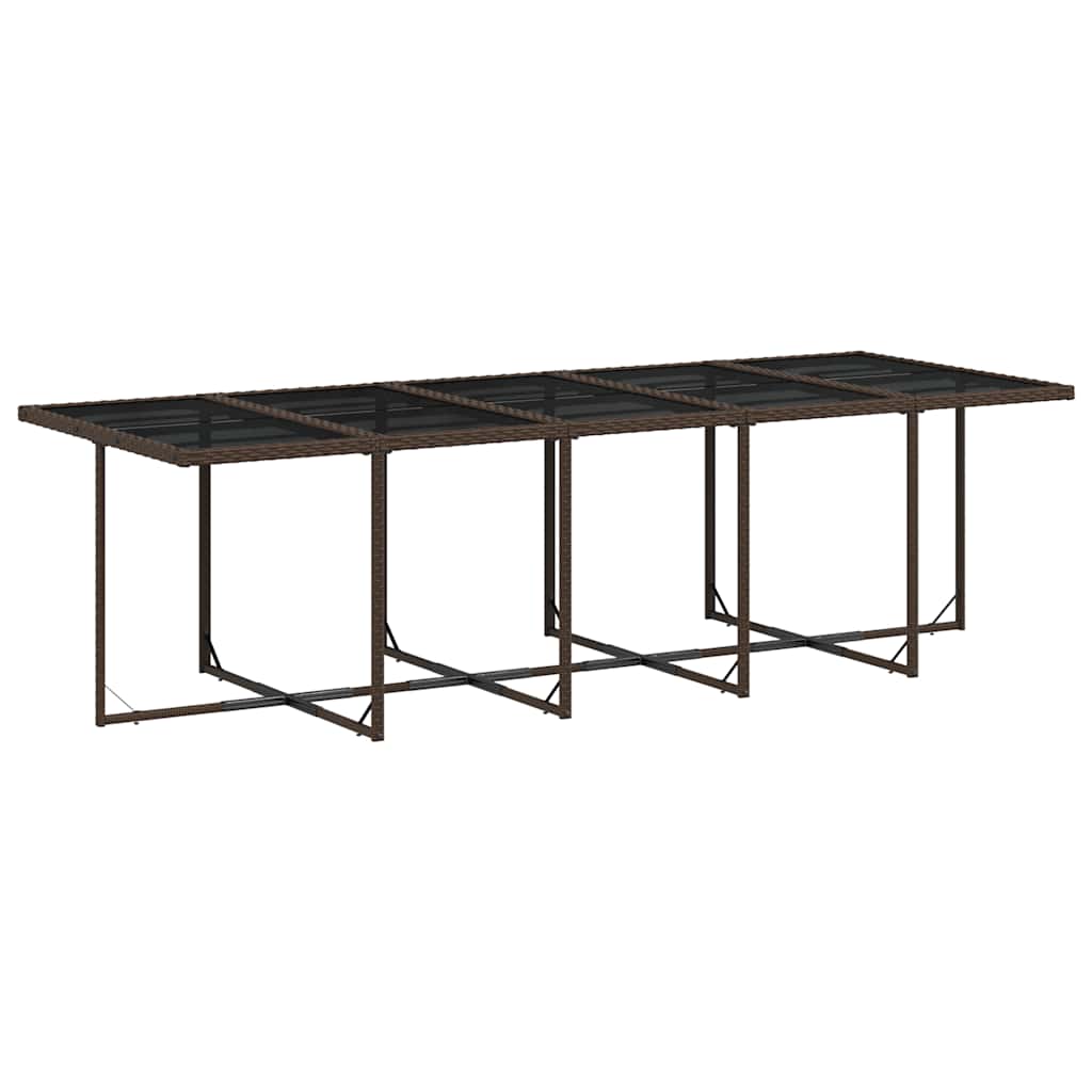 15 Pcs conjunto jantar p/ jardim c/ almofadões vime PE castanho