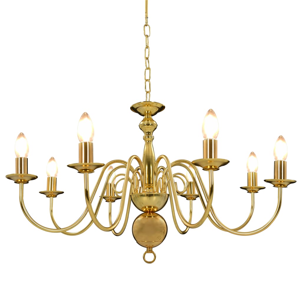 Lustre de 8 lâmpadas e14 dourado