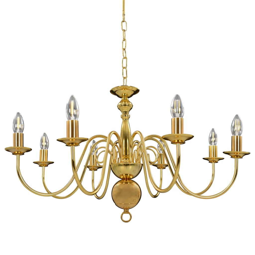 Lustre de 8 lâmpadas e14 dourado