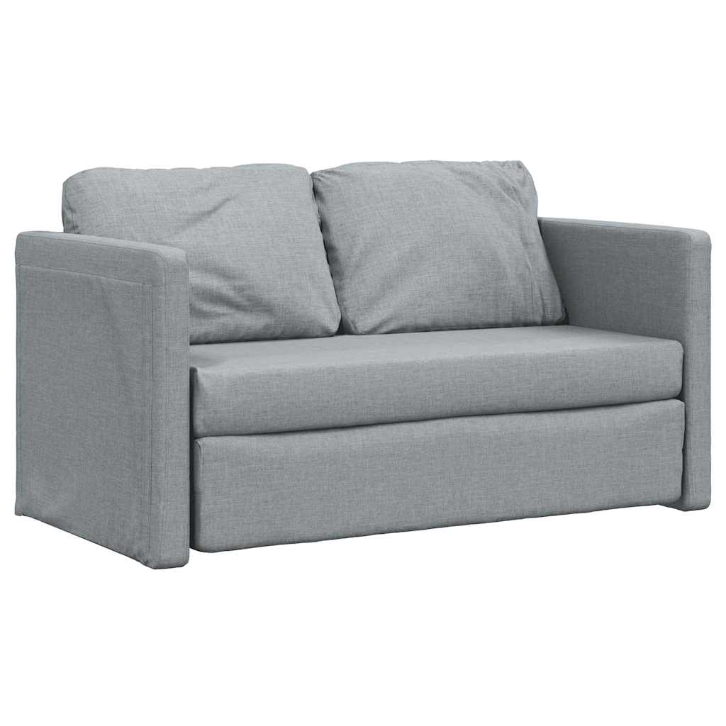 Sofá-cama sem pés 112x174x55 cm tecido cinzento-claro