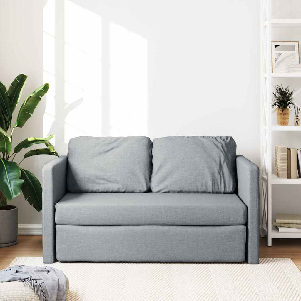 Sofá-cama sem pés 112x174x55 cm tecido cinzento-claro