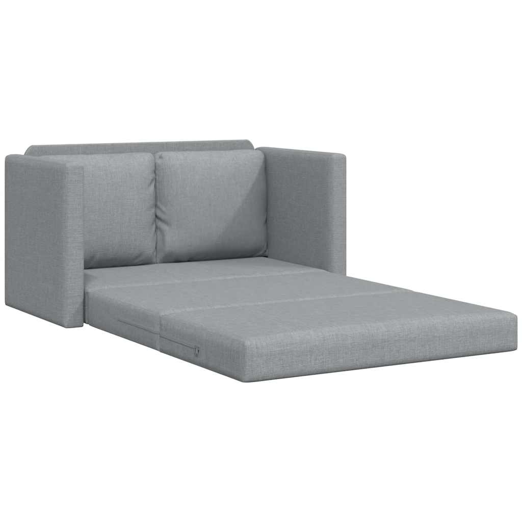 Sofá-cama sem pés 112x174x55 cm tecido cinzento-claro