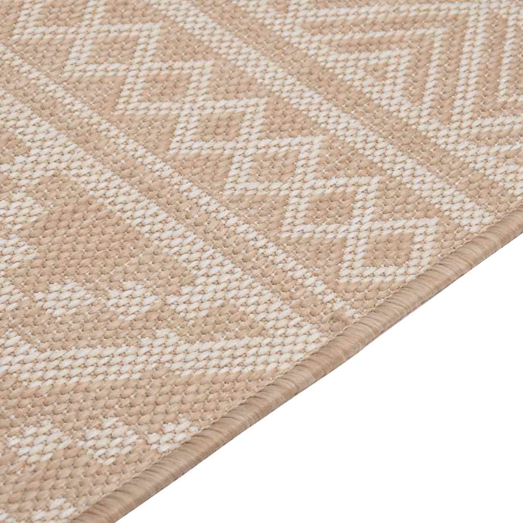 Tapete de tecido plano p/ exterior 200x280 cm riscas castanhas