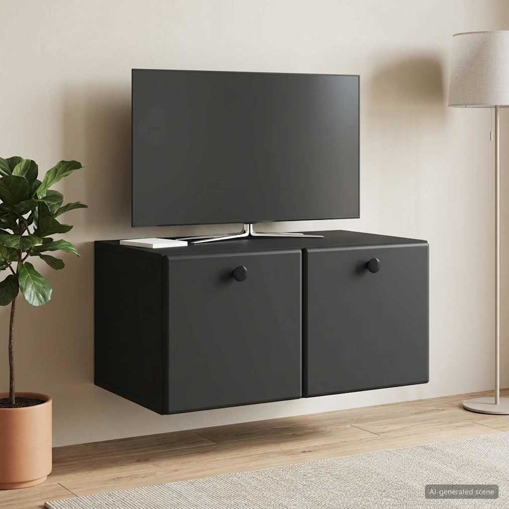 Gabinete de TV de parede 59,5 x 41 x 30 cm preto