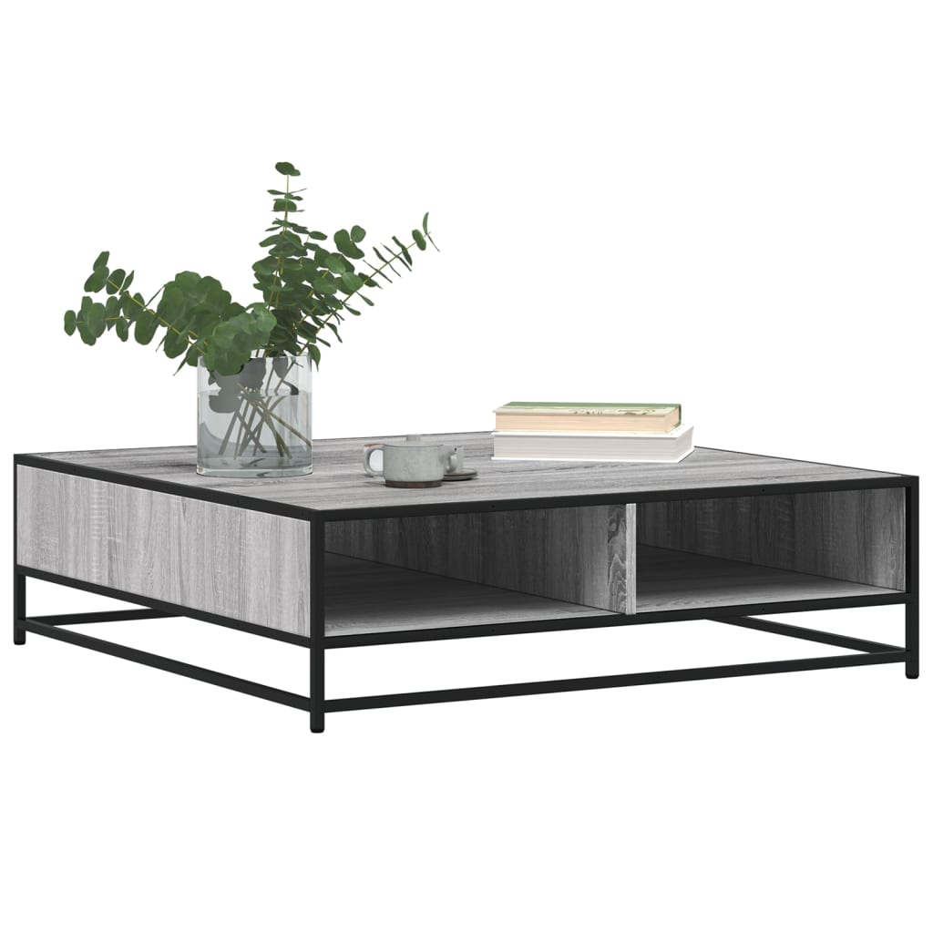 Mesa de centro derivados de madeira e metal cinzento sonoma