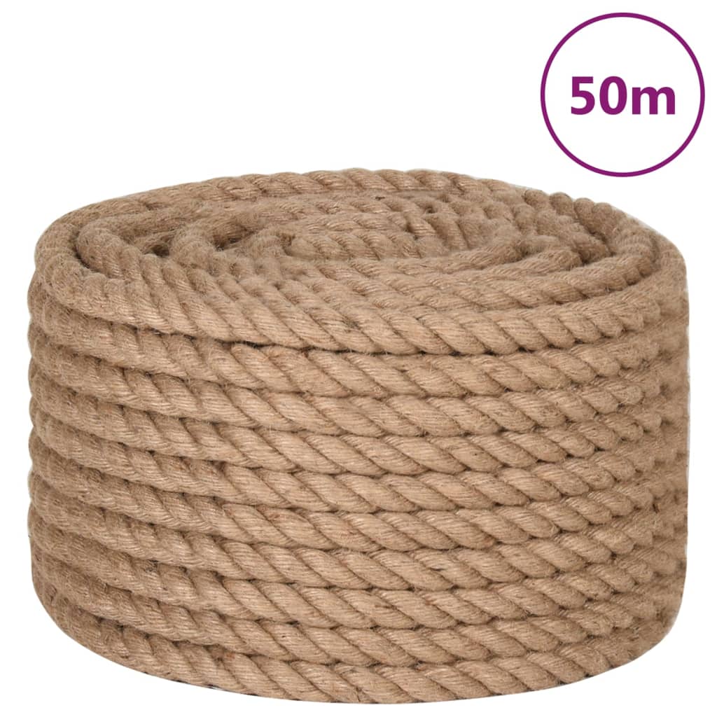 Corda de juta com 50 m de comprimento e 16 mm de espessura