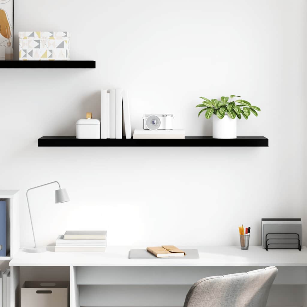 Prateleira de parede suspensa 120x23,5x3,8 cm MDF preto