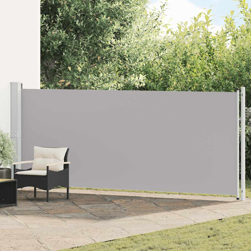 Toldo lateral retrátil para pátio 600x160 cm cor cinzento