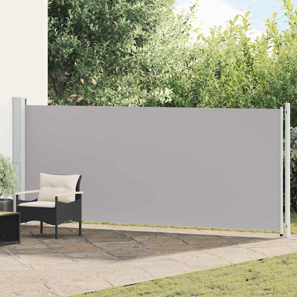 Toldo lateral retrátil para pátio 600x160 cm cor cinzento