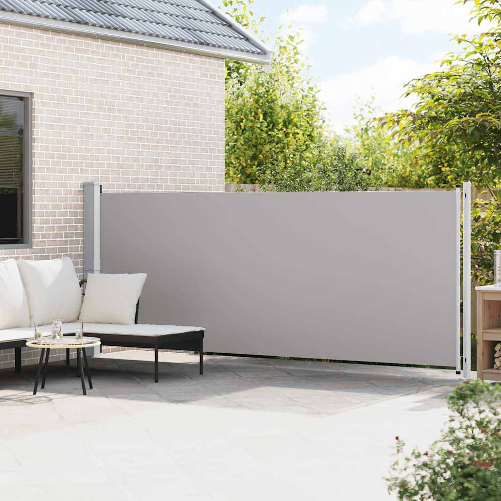 Toldo lateral retrátil para pátio 600x160 cm cor cinzento