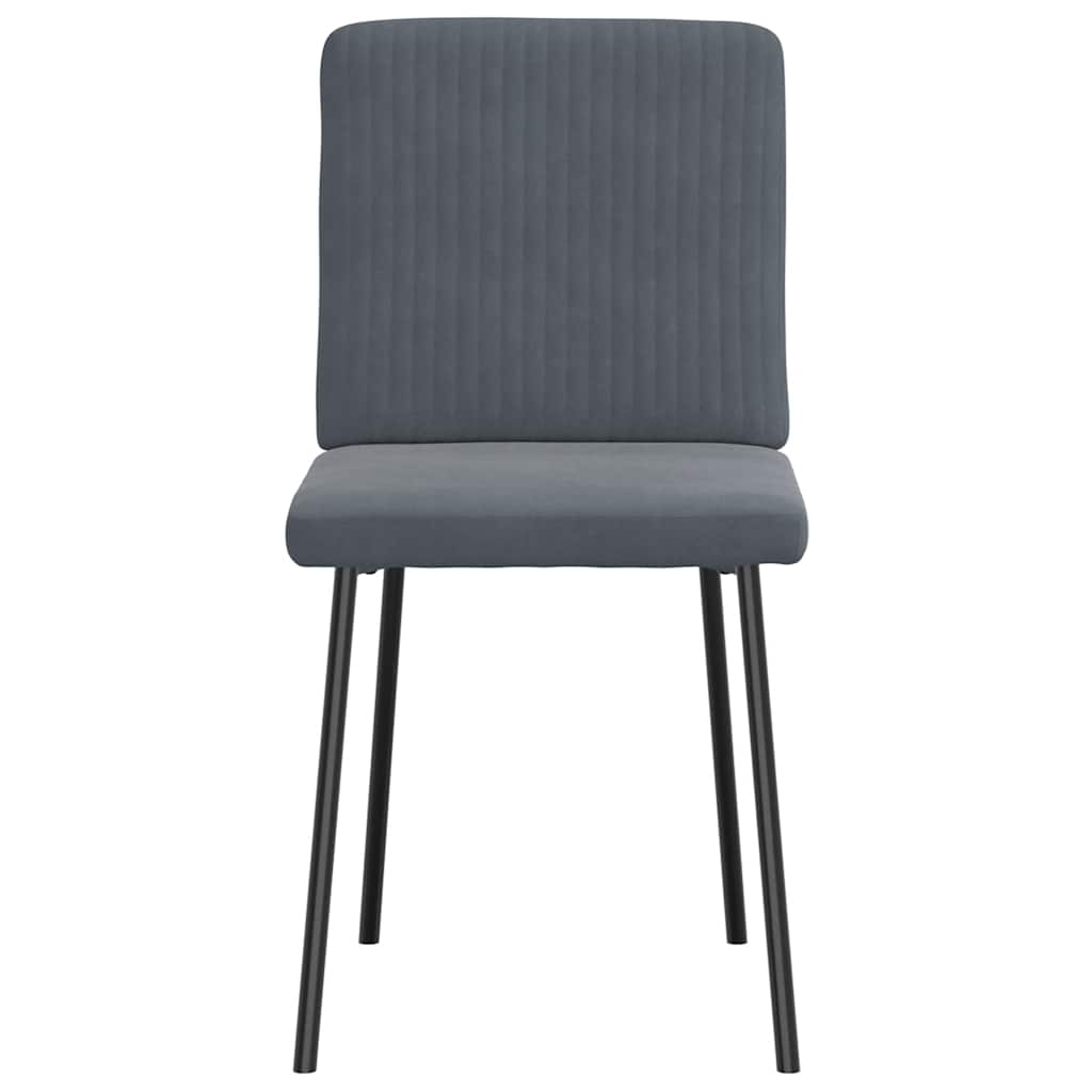 Cadeiras de jantar 6 pcs veludo cinzento-escuro