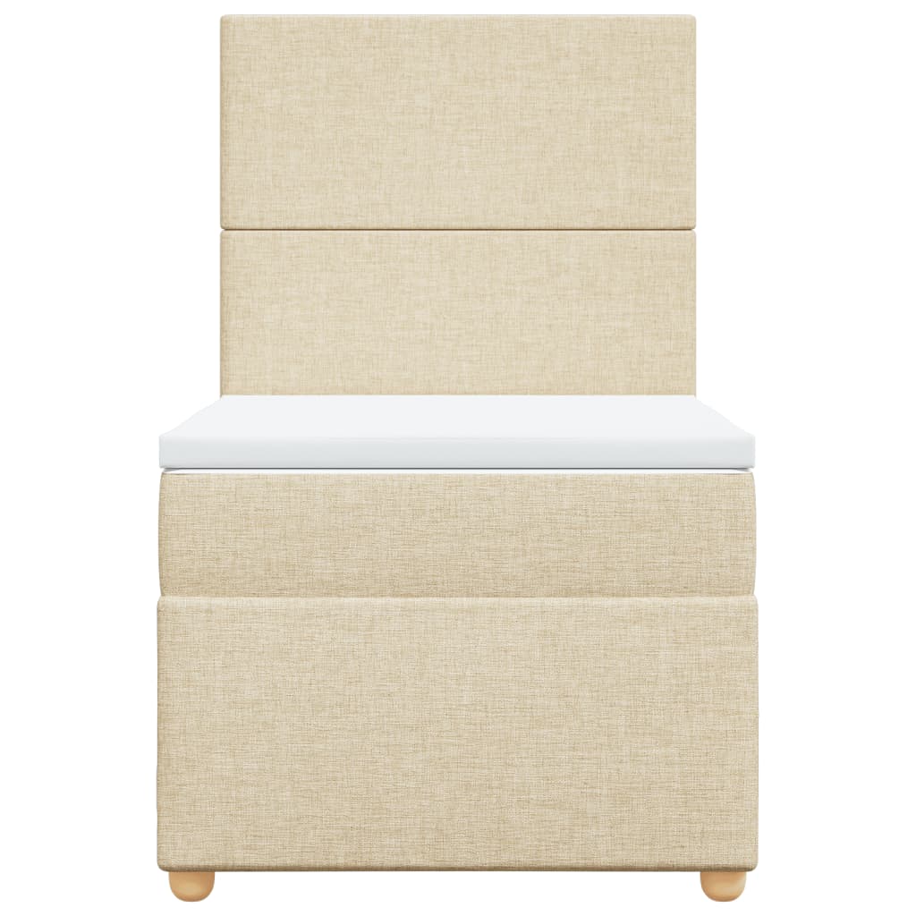 Cama com molas/colchão 90x190 cm tecido cor creme
