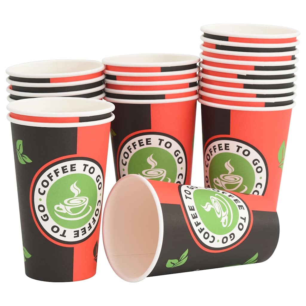 Copos de café de papel 1000 pcs 16oz 400mlvermelho e preto