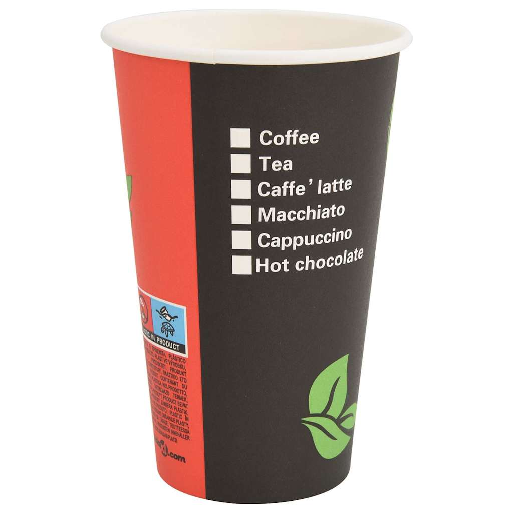 Copos de café de papel 1000 pcs 16oz 400mlvermelho e preto