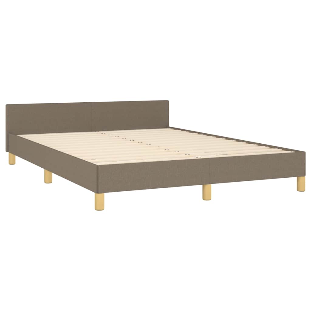 Cama sem colchão 140x200 cm tecido castanho-acinzentado
