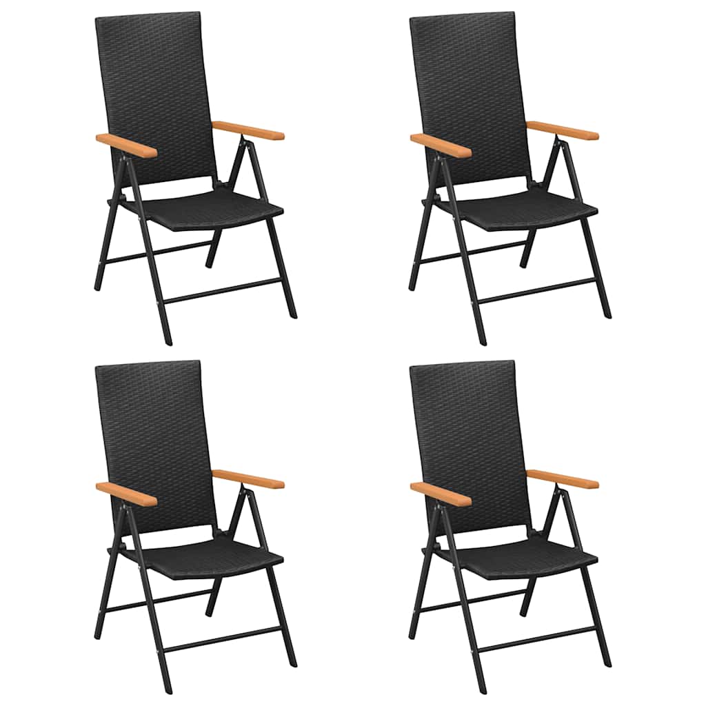 5 Pcs conjunto de jantar para jardim preto e castanho
