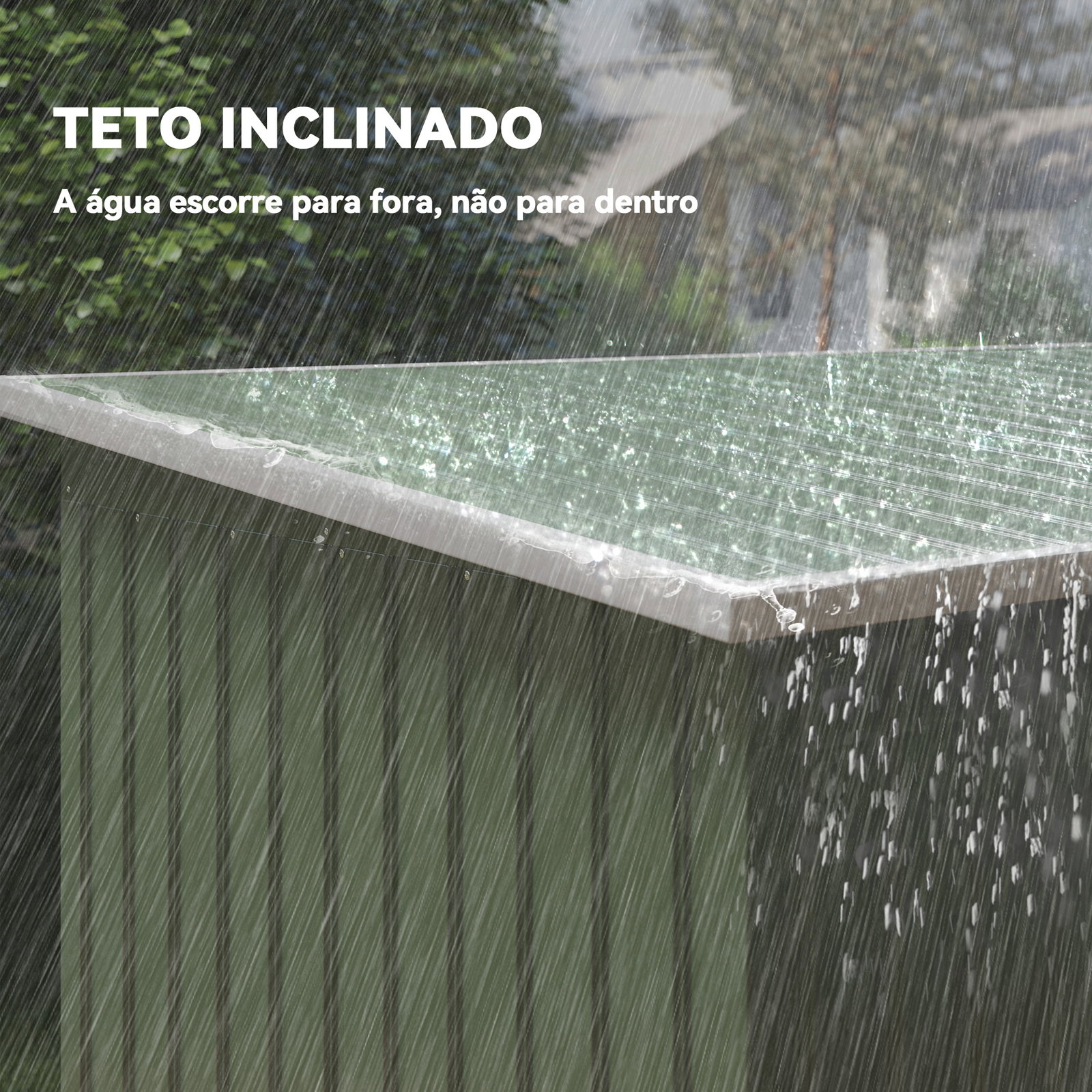 Abrigo de Jardim 280x130x172cm Abrigo de Exterior de Aço Galvanizado com Porta Corredeira e Ventilações Verde Claro
